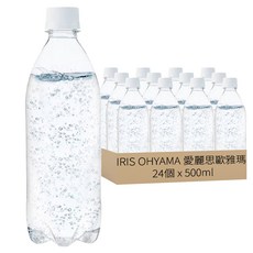 IRIS OHYAMA 愛麗思歐雅瑪 富士山強氣泡水 環保無標籤款, 500ml, 24個