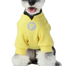 pehom 華夫格刺繡T恤(黃色) 寵物舒適透氣上衣, 1個, l