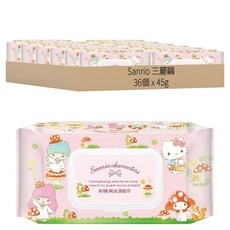 Sanrio 三麗鷗 純水濕紙巾 蘑菇屋 掀蓋型, 1入, 36包
