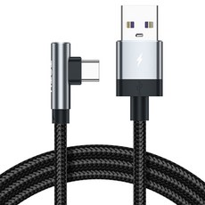 TOTU 拓途 Type-C充電線 傳輸線 編織 快充線 QC4.0 極速 2M, 1條, 彎頭 黑色