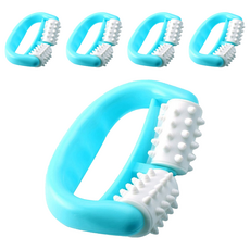 便攜式滾輪按摩器, 5個, 天藍色