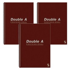 Double A A5線圈筆記本 辦公室系列, 咖啡色, 3本