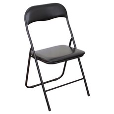 enjoylife 優漾折合橋牌椅-黑色, D-1001-BK, 尺寸W480*D450*H780mm, 鐵管+泡棉+皮材質, 1個