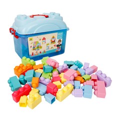 嬰兒軟積木51件組, 藍色