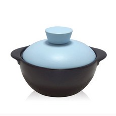 雙耳陶瓷砂鍋+藍色鍋蓋 1號, 1入, 156mm