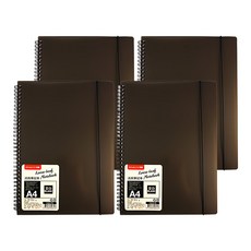 PENROTE 筆樂 空白活頁筆記本 A4 黑色 活頁設計方便替換內頁 書寫繪畫記錄生活, 4本