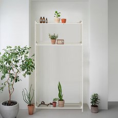 아임랙 조립식 철제 녹방지 화분선반 슬림랙 800 x 300 x 1800 mm, 크림화이트, 3단