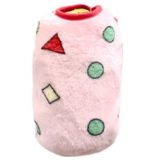 SassyDog 毛絨菱格保暖衣 寵物用, 粉色, 1件