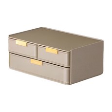 bencross 本心本來 皮革桌面3抽屜盒 ben-C30050, 2層, 奶咖色