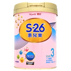 Wyeth 惠氏 S-26 惠兒樂幼兒成長配方奶粉 再升級版 3號 1~3歲, 1個, 850g