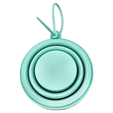 FaSoLa 食品級FDA鉑金矽膠多功能摺疊碗杯 經典款 FA-HO-047 蒂芬妮綠, 2組, 摺疊碗杯 + 杯蓋