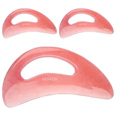 HERAZIN 經絡刮痧按摩工具, 粉紅色, 3個