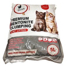 SINOFIZ 中諾 大圓球貓砂, 優質膨潤土, 超強結塊, 低粉塵, 5L, 玫瑰香, 1袋