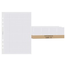 PAPERIDEAS 活頁替芯 法文格 白瑤紙, 1個, 80張