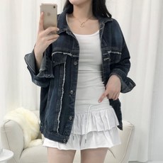 피어니스트 여성용 데님 캐주얼 청자켓