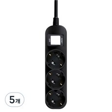 대성 국산 플러스탭 통합 스위치 고용량 멀티탭 3구, 1m, 5개