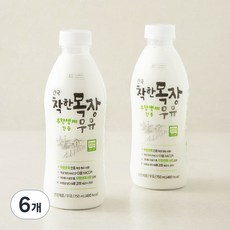건국유업 무항생제 인증 착한목장 우유, 750ml, 6개