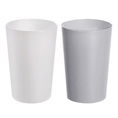 OMORY 無印風漱口杯 2入組, 加厚材質 多色可選 環保材質 圓潤杯口 380ML, 純色款, 1組