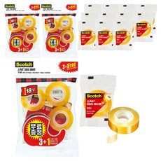 쓰리엠 스카치 다용도 테이프 583 3+1 + 다용도 테이프 550 리필 18mm x 20m 4p, 혼합색상, 3세트