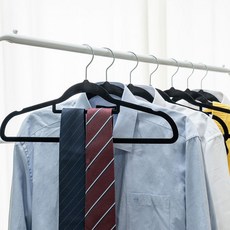 생활공식 벨벳 논슬립 상의 옷걸이, 블랙, 20개