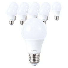 씨티오 LED 화이트 전구 8W, 전구색, 10개
