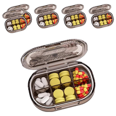 拍平方 藥盒 PC+硅膠 10*7*2cm, 6個