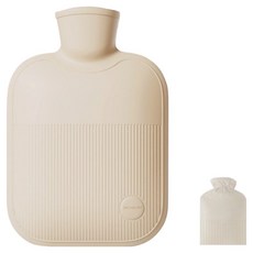 Shopping Doctor 防漏保暖熱敷熱水袋 + 超細纖維布套組 象牙白 500ml, 1套