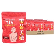 茶曉得 美若天孅 玫瑰洛神花茶包, 3g, 10個裝, 8袋