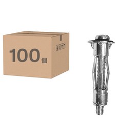 PANRICO 百利世 牆板拉脹釘 Set 100, 適用於石膏板、矽酸鈣板、中空板材上, 11 x 6~13mm, 1盒