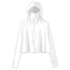 FANCY LIFE 冰絲涼感防曬衣 UPF50+防曬 透氣面罩 加寬帽簷 一體式設計, 均碼, 白色, 1件