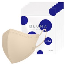블루나 숨편한 2D 소형 황사방역 컬러마스크 새부리형 KF94, 5매입, 5개, 베이지