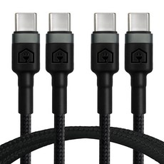 Home Planet Type-C 對 Type-C PD 60W 快充線, 2m, 黑色, 2條