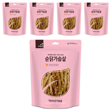 자연애채널펫 순닭가슴살 강아지 간식, 닭가슴살맛, 200g, 5개