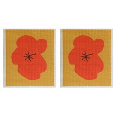 好物良品 德國環保木漿棉廚房吸水不沾油清潔洗碗抹布 桃花, 2條