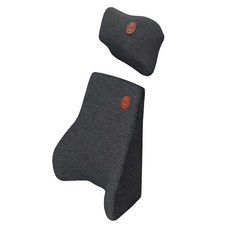 9D汽車靠枕 頭枕 + 腰靠, 富豪黑, 1組