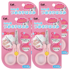 KAI 貝印 鎖扣式安全防護剪刀, 粉紅甜心, 4支