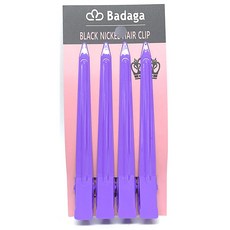 海美髮師用金屬發鑷, 淺紫色, 4個