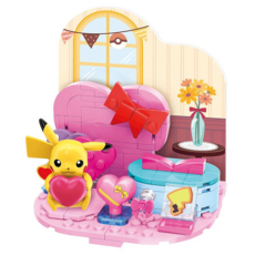 KEEPPLAY 奇妙積木 QMAN 寶可夢 小場景系列 造型組合玩具, 皮卡丘 多色, 1盒