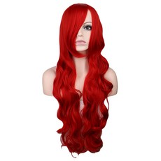 윤스랩스 패션 헤어 컬러 가발 80cm, 레드, 1개