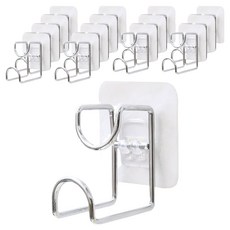 DIBLIC 多用途免鑽孔不鏽鋼洗手台黏著浴室掛鉤, 15個, 混色