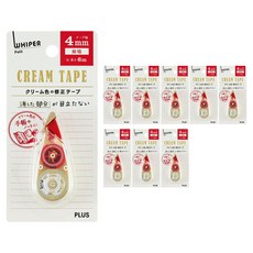 플러스 화이퍼 쁘띠 크림테이프 4mm WH-814Y, 레드, 9개