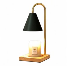Armiya 可調光融蠟燈 橡木底座 + 鹵素燈泡x2組, 黑色燈罩