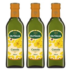 OLITALIA 奧利塔 頂級芥花油 單元不飽和脂肪含量高 適合高溫料理, 500ml, 3瓶