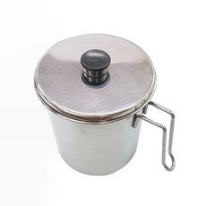 OTTO 不鏽鋼手把式廚餘垃圾桶, 銀色, 1 個