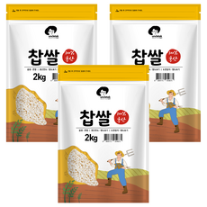 엉클탁 국산 찹쌀, 2kg, 3개