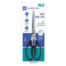 화신공업 760 톱니날 주방가위, 블랙, 1개