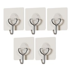 하비티 벽걸이 부착형 후크 세트, 혼합색상, 5개