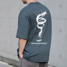 BOHRHOO 龍年限定 重磅短袖Tee XL, 灰藍
