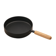 MODORI 玄黑平底鍋組 24cm, 染井吉野櫻樹木把手, Inoble 塗層鋁合金底盤, 1個