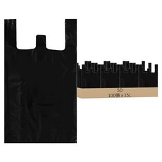 SD 6號黑色垃圾袋 100入, 15L, 1組